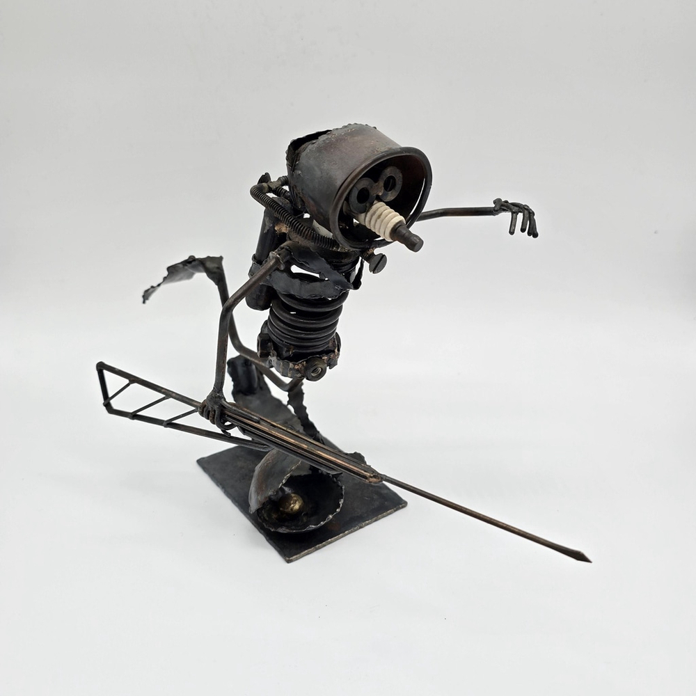 Vintage Welded Metal Diver Sculpture Signed K Moore 1971 - Picture 3 of 16